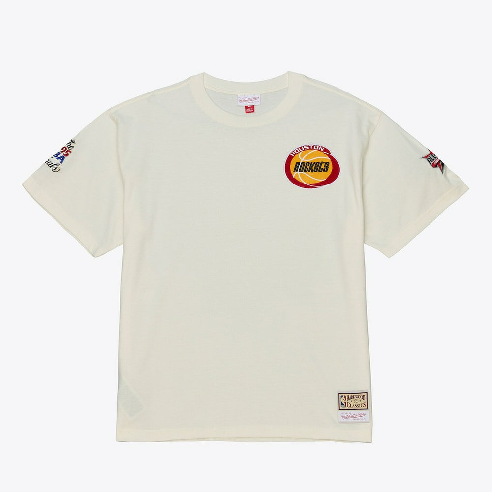 Mitchell & Ness - Houston Rockets Hardwood Classics Chainstitch Premium T-Shirt - Cream