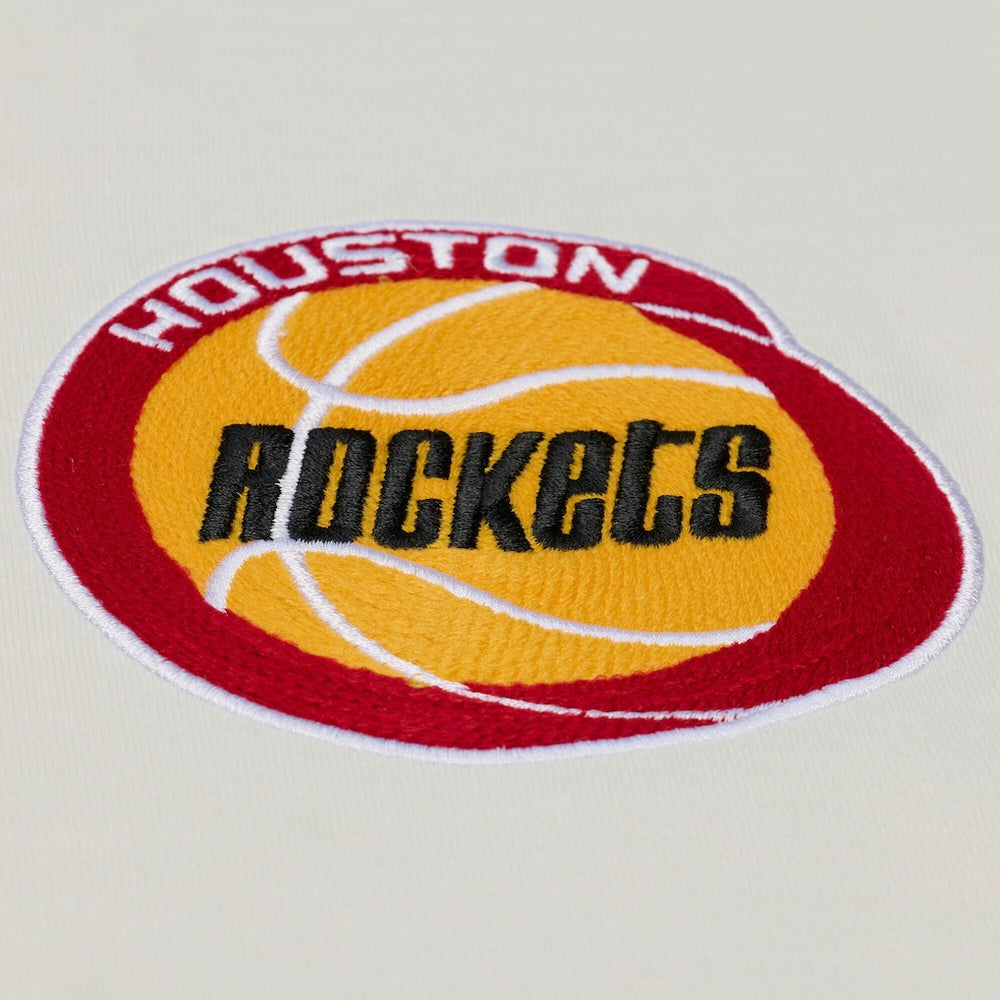 Mitchell & Ness - Houston Rockets Hardwood Classics Chainstitch Premium T-Shirt - Cream