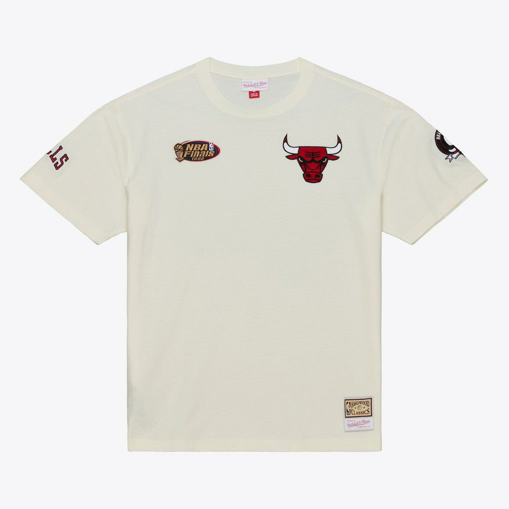Mitchell & Ness - Chicago Bulls Hardwood Classics Chainstitch Premium T-Shirt - Cream