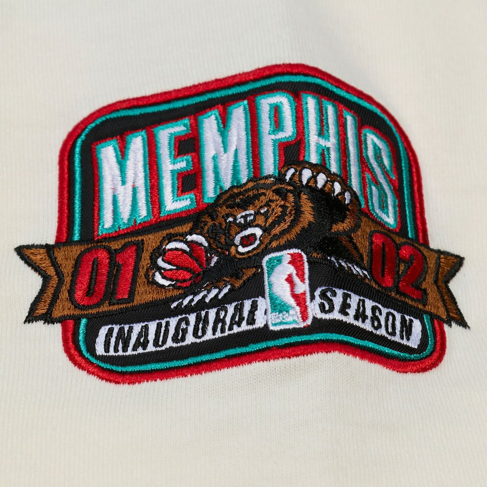 Mitchell & Ness - Memphis Grizzlies Hardwood Classics Chainstitch Premium T-Shirt - Cream