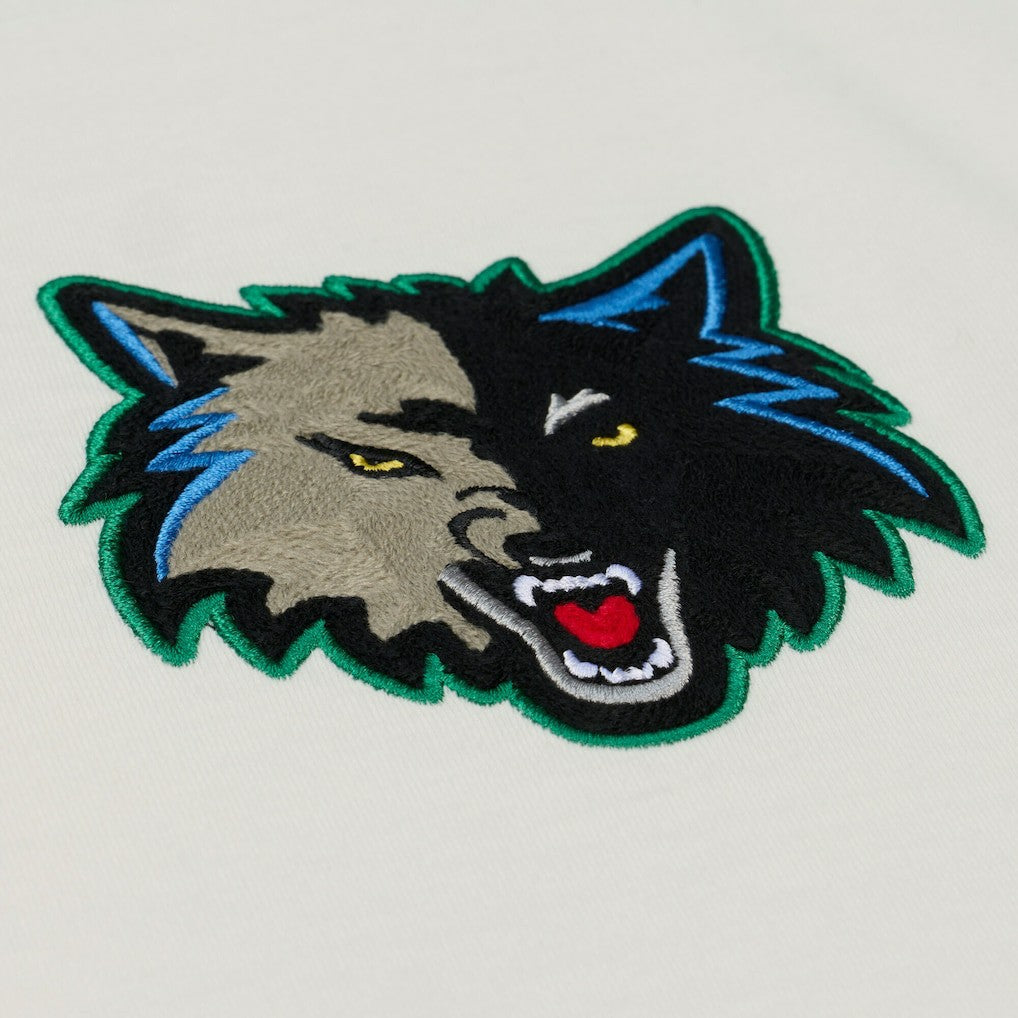 Mitchell & Ness - Minnesota Timberwolves Hardwood Classics Chainstitch Premium T-Shirt - Cream