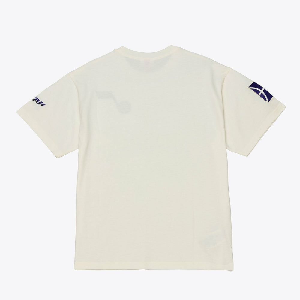Mitchell & Ness - Utah Jazz Hardwood Classics Chainstitch Premium T-Shirt - Cream