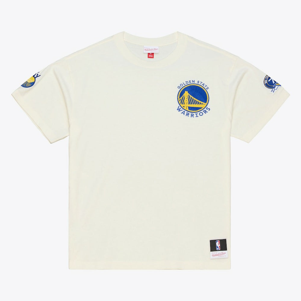 Mitchell & Ness - Golden State Warriors Hardwood Classics Chainstitch Premium T-Shirt - Cream