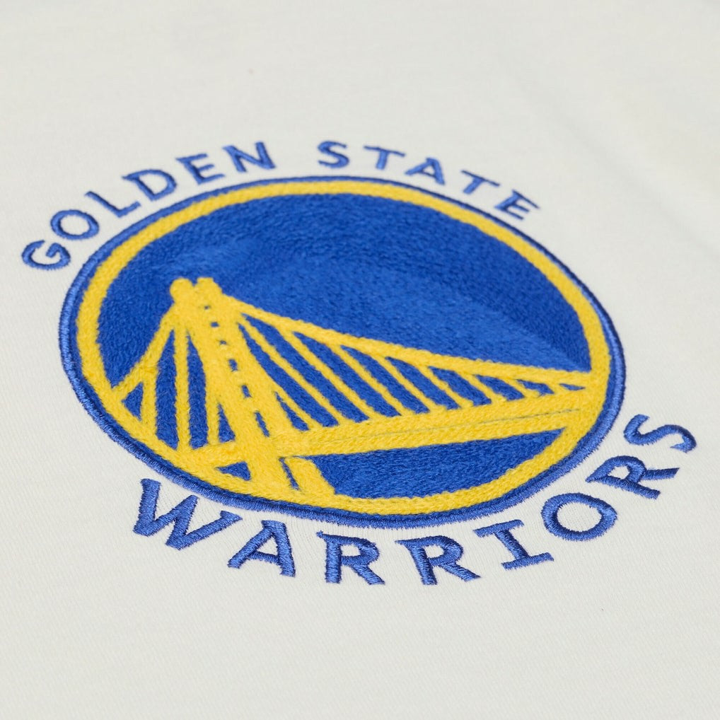 Mitchell & Ness - Golden State Warriors Hardwood Classics Chainstitch Premium T-Shirt - Cream