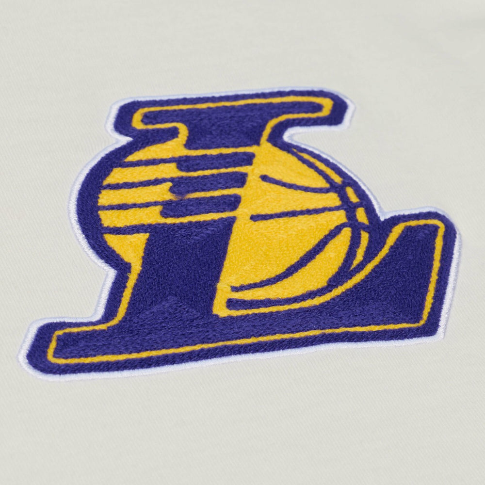 Mitchell & Ness - Los Angeles Lakers Hardwood Classics Chainstitch Premium T-Shirt - Cream