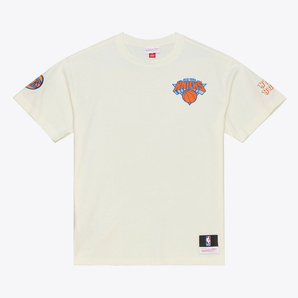 Mitchell & Ness - New York Knicks Hardwood Classics Chainstitch Premium T-Shirt - Cream