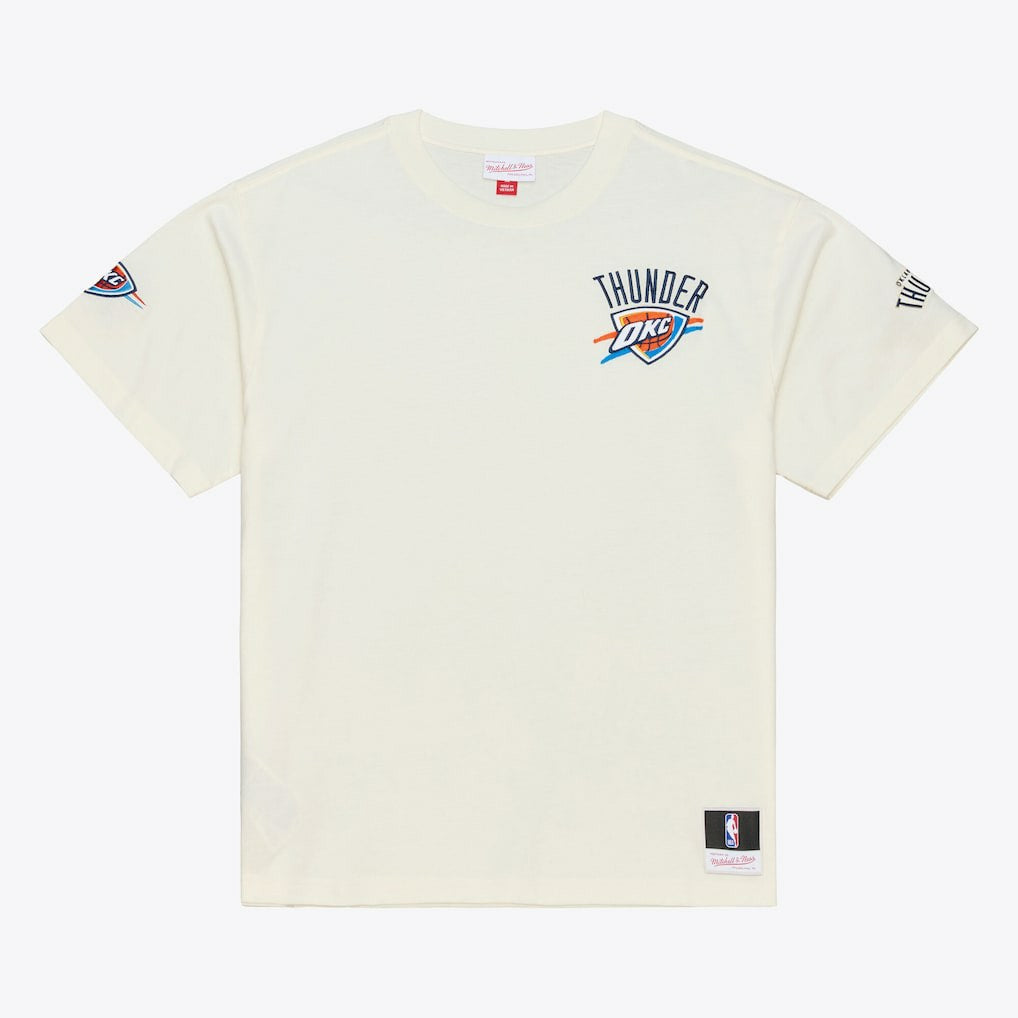 Mitchell & Ness - Oklahoma City Thunder Hardwood Classics Chainstitch Premium T-Shirt - Cream