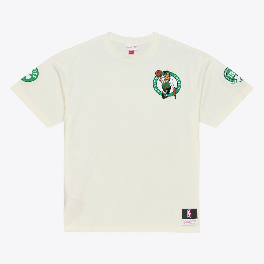 Mitchell & Ness - Boston Celtics Hardwood Classics Chainstitch Premium T-Shirt - Cream