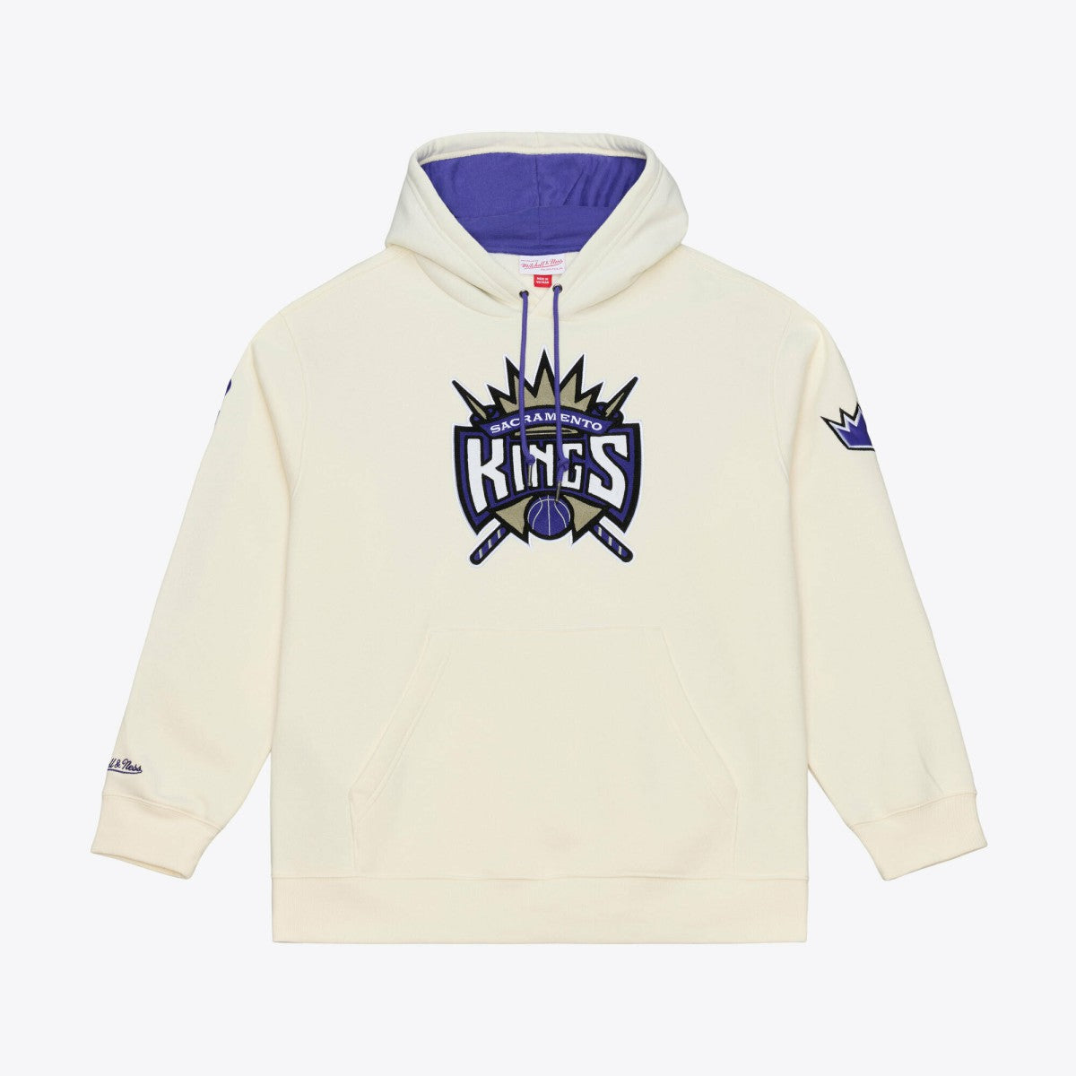 Mitchell & Ness - Sacramento Kings Hardwood Classics Chainstitch Premium Fleece Hoodie - Cream