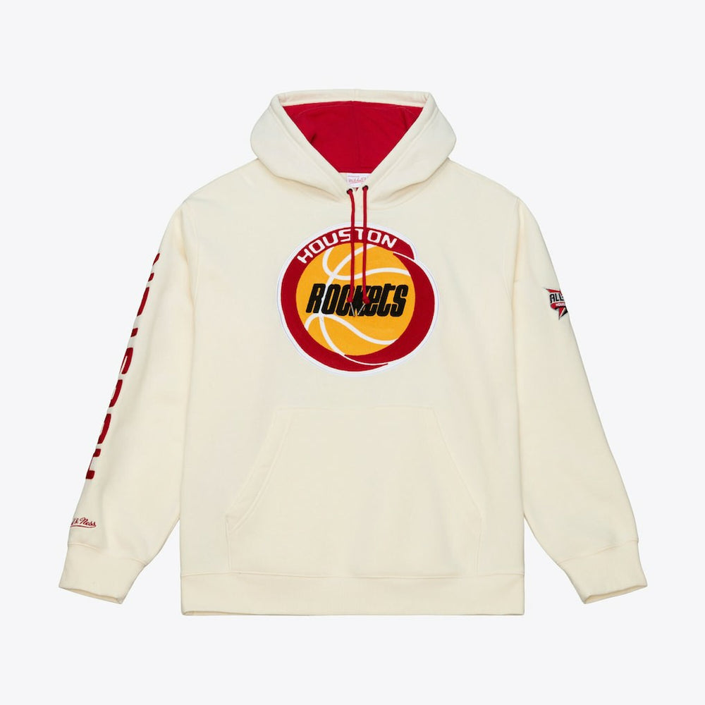 Mitchell & Ness - Houston Rockets Hardwood Classics Chainstitch Premium Fleece Hoodie - Cream
