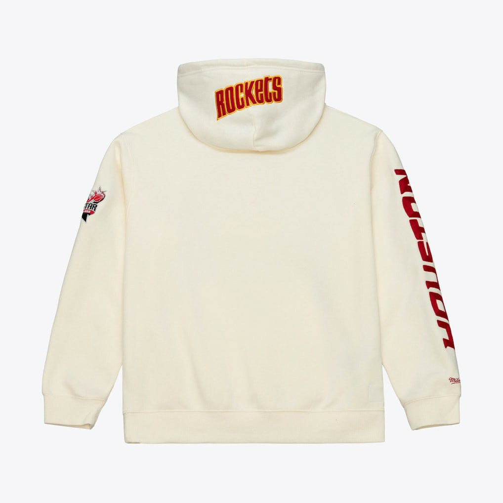 Mitchell & Ness - Houston Rockets Hardwood Classics Chainstitch Premium Fleece Hoodie - Cream