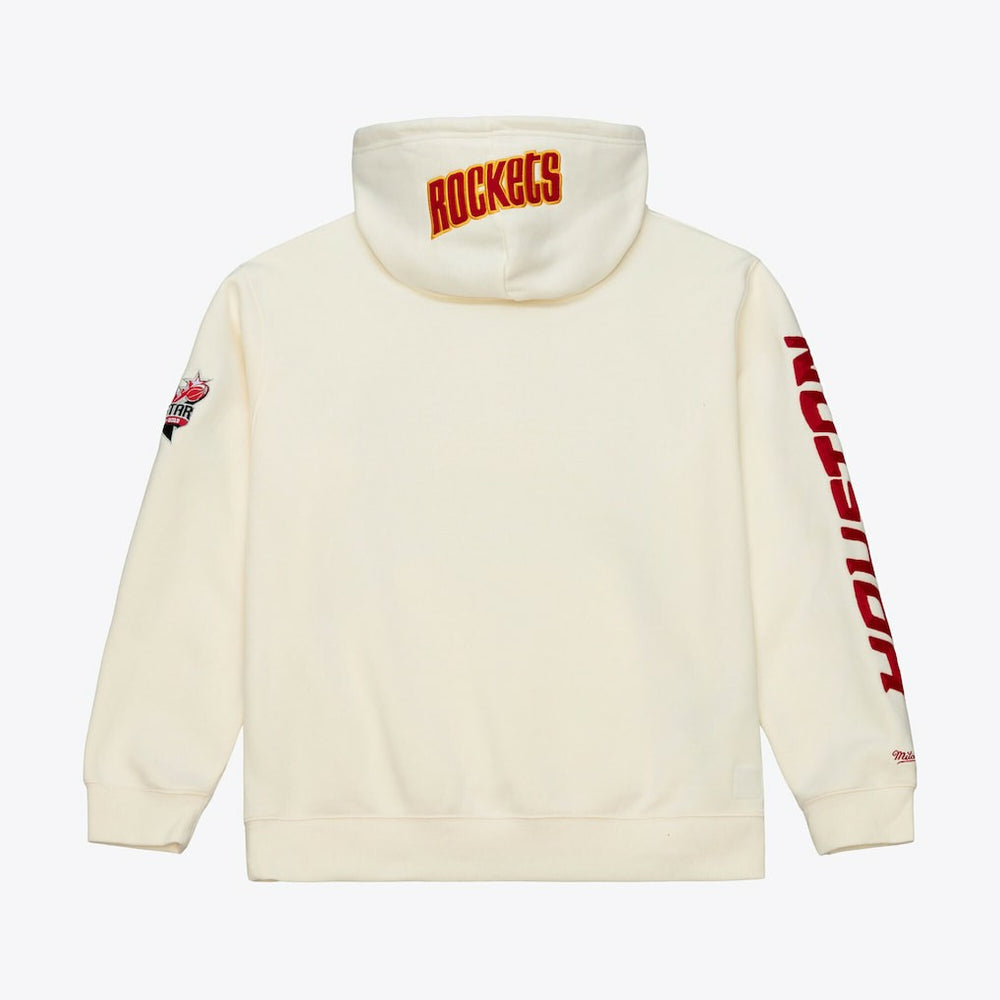 Mitchell & Ness - Houston Rockets Hardwood Classics Chainstitch Premium Fleece Hoodie - Cream