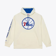 Mitchell & Ness - Philadelphia 76ers Hardwood Classics Chainstitch Premium Fleece Hoodie - Cream