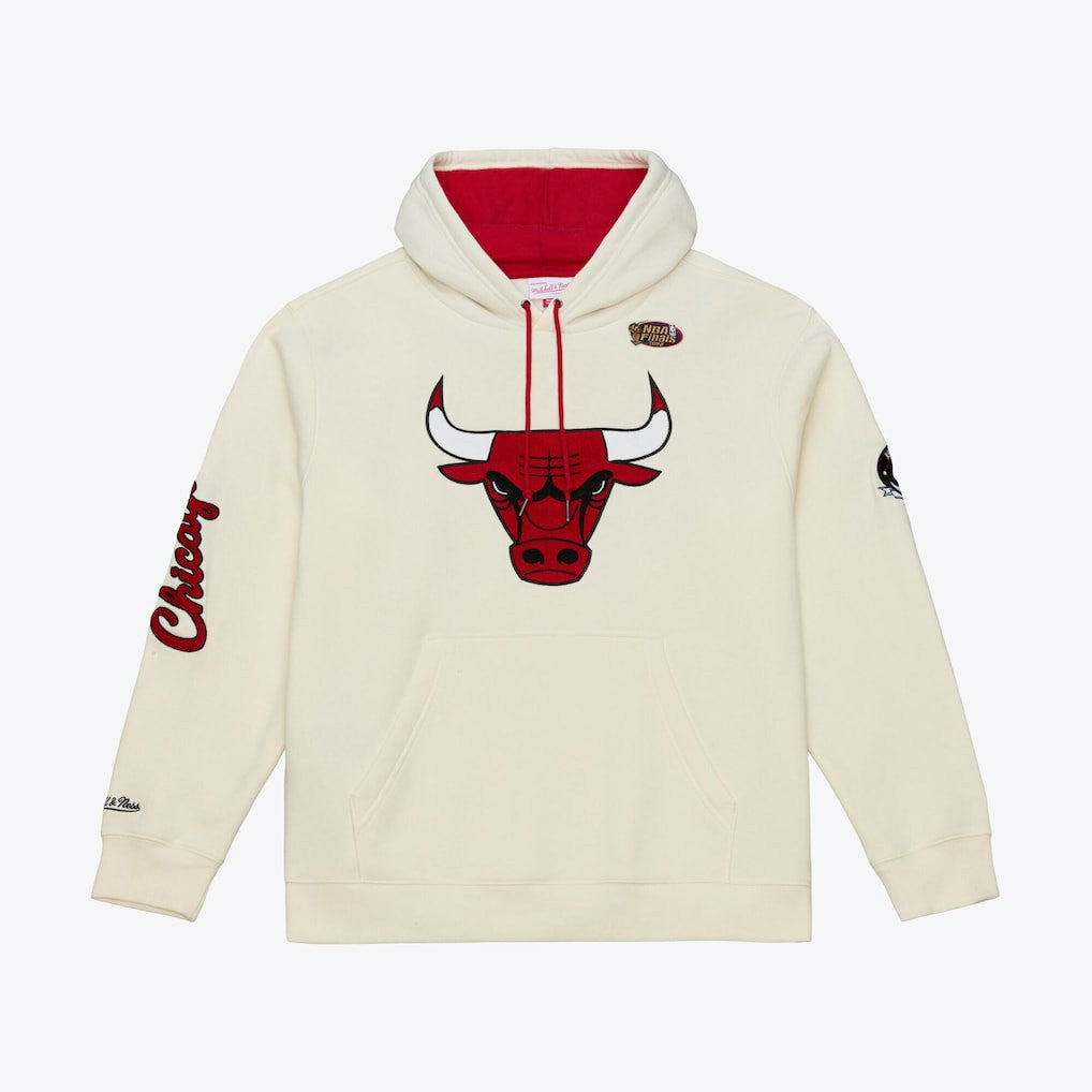 Mitchell & Ness - Chicago Bulls Hardwood Classics Chainstitch Premium Fleece Hoodie - Cream
