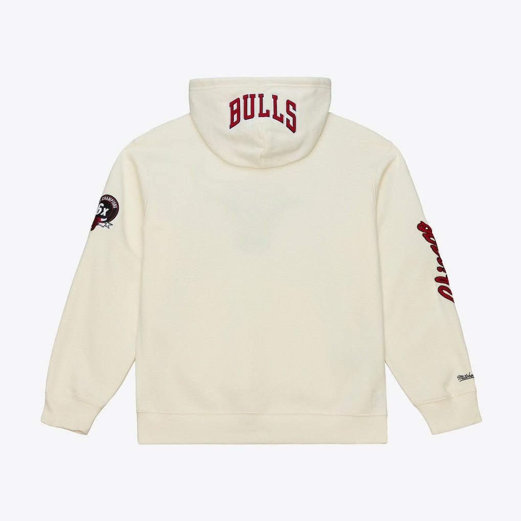 Mitchell & Ness - Chicago Bulls Hardwood Classics Chainstitch Premium Fleece Hoodie - Cream