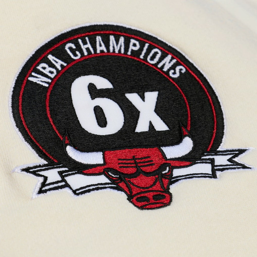 Mitchell & Ness - Chicago Bulls Hardwood Classics Chainstitch Premium Fleece Hoodie - Cream