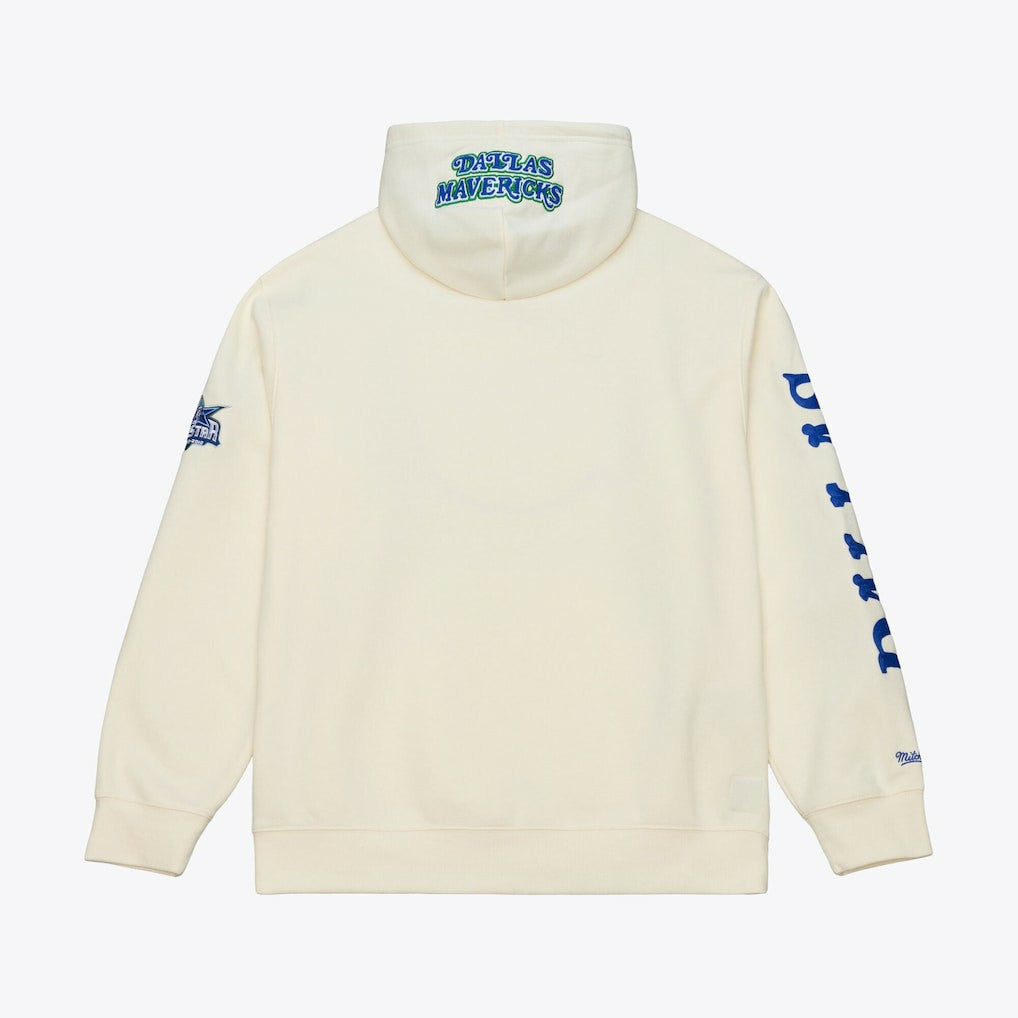 Mitchell & Ness - Dallas Mavericks Hardwood Classics Chainstitch Premium Fleece Hoodie - Cream