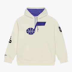 Mitchell & Ness - Utah Jazz Hardwood Classics Chainstitch Premium Fleece Hoodie - Cream