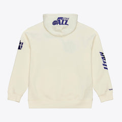 Mitchell & Ness - Utah Jazz Hardwood Classics Chainstitch Premium Fleece Hoodie - Cream