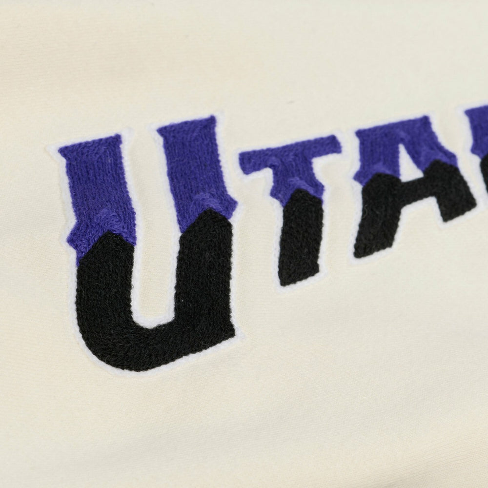 Mitchell & Ness - Utah Jazz Hardwood Classics Chainstitch Premium Fleece Hoodie - Cream