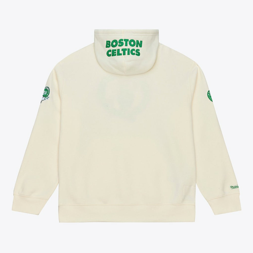 Mitchell & Ness - Boston Celtics Hardwood Classics Chainstitch Premium Fleece Hoodie - Cream