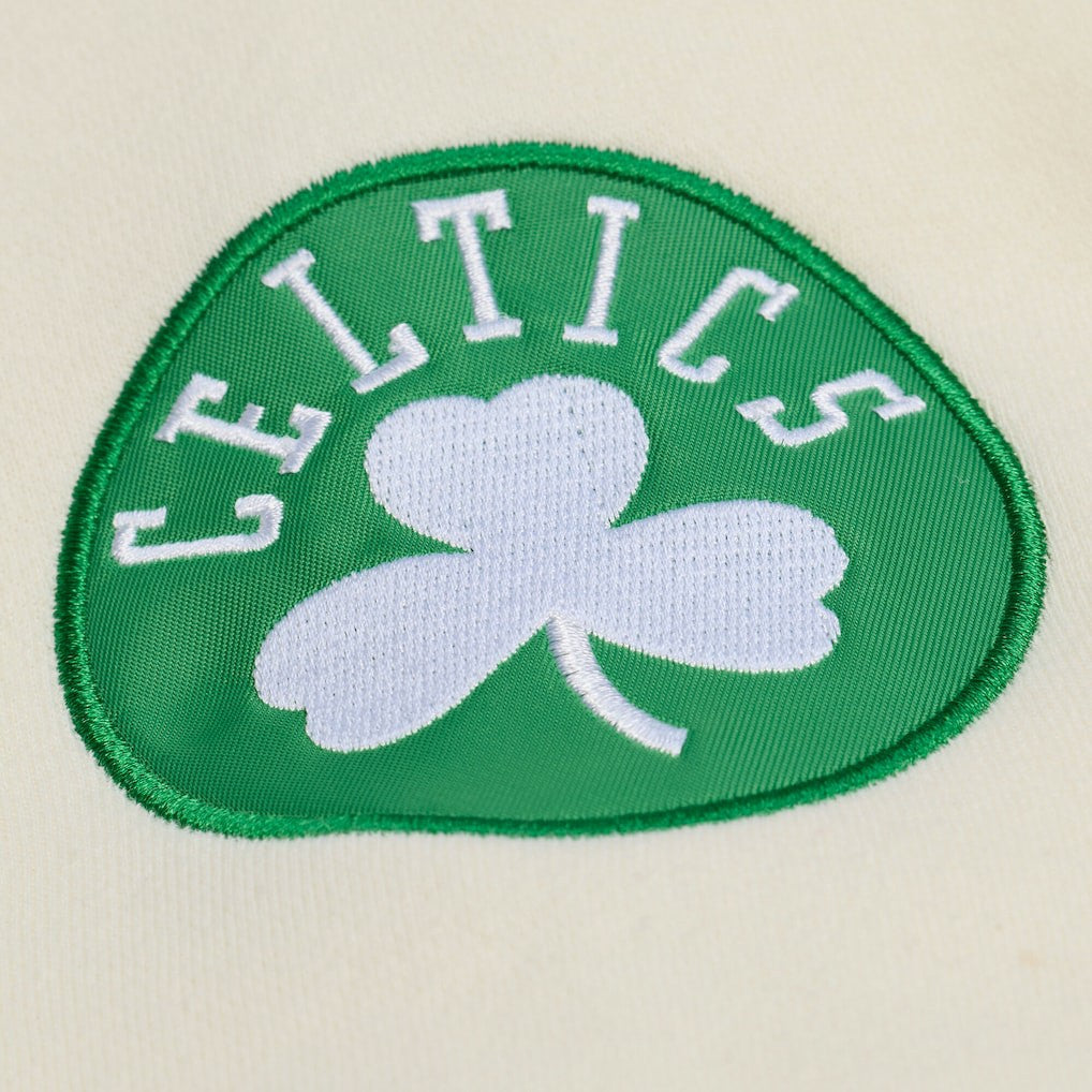 Mitchell & Ness - Boston Celtics Hardwood Classics Chainstitch Premium Fleece Hoodie - Cream