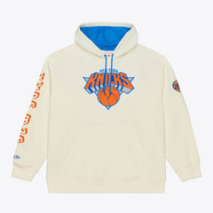 Mitchell & Ness - New York Knicks Hardwood Classics Chainstitch Premium Fleece Hoodie - Cream