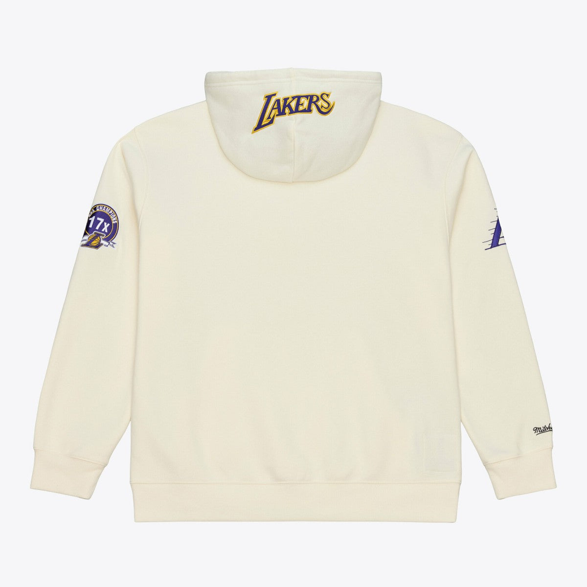 Mitchell & Ness - Los Angeles Lakers Hardwood Classics Chainstitch Premium Fleece Hoodie - Cream