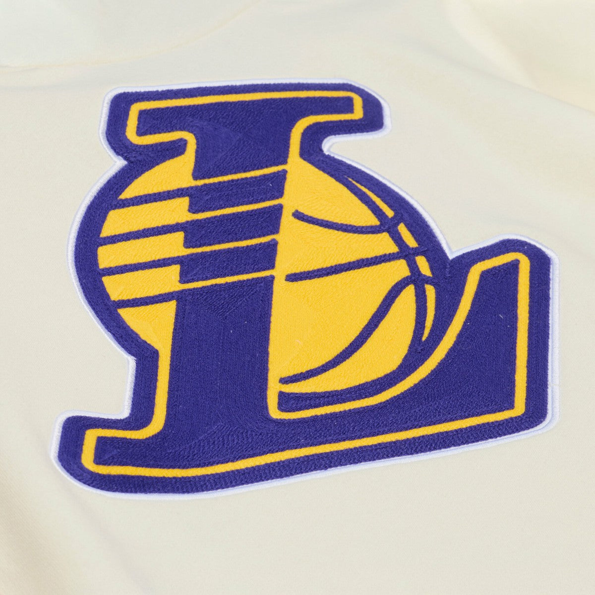 Mitchell & Ness - Los Angeles Lakers Hardwood Classics Chainstitch Premium Fleece Hoodie - Cream