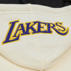 Mitchell & Ness - Los Angeles Lakers Hardwood Classics Chainstitch Premium Fleece Hoodie - Cream