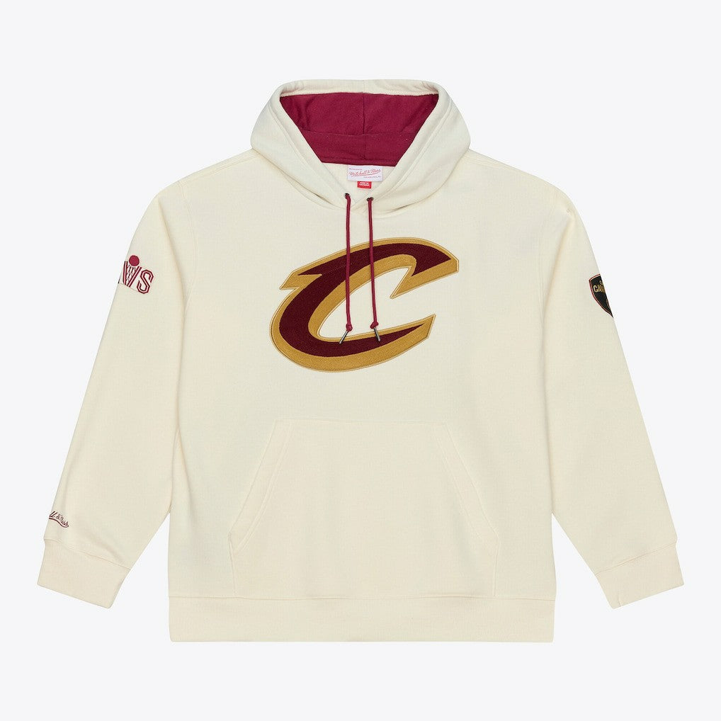 Mitchell & Ness - Cleveland Cavaliers Hardwood Classics Chainstitch Premium Fleece Hoodie - Cream