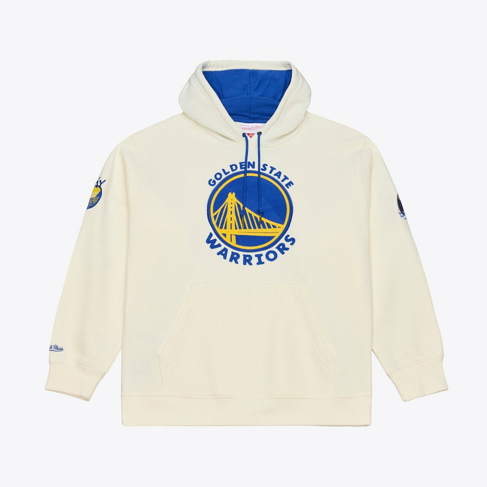 Mitchell & Ness - Golden State Warriors Hardwood Classics Chainstitch Premium Fleece Hoodie - Cream
