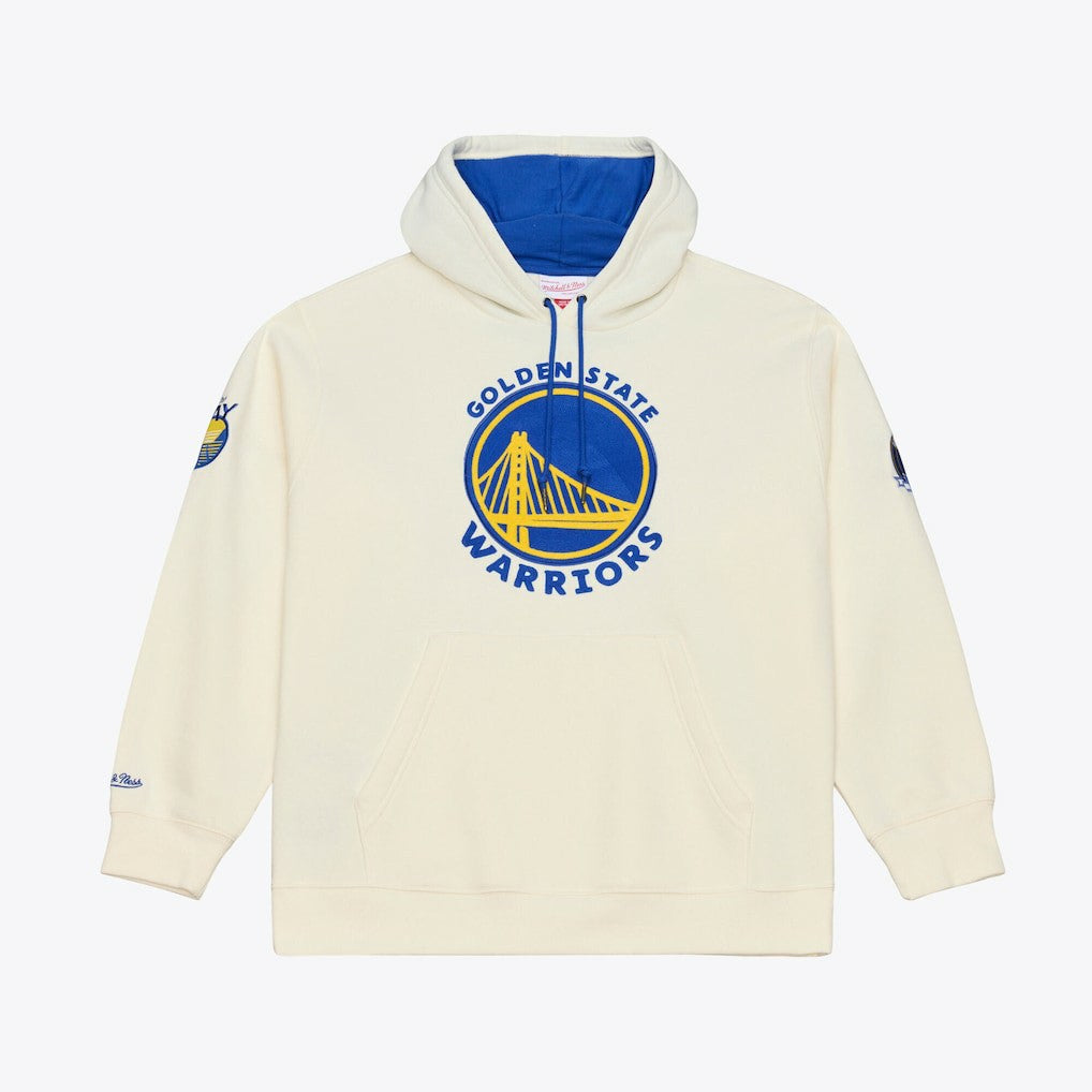 Mitchell & Ness - Golden State Warriors Hardwood Classics Chainstitch Premium Fleece Hoodie - Cream