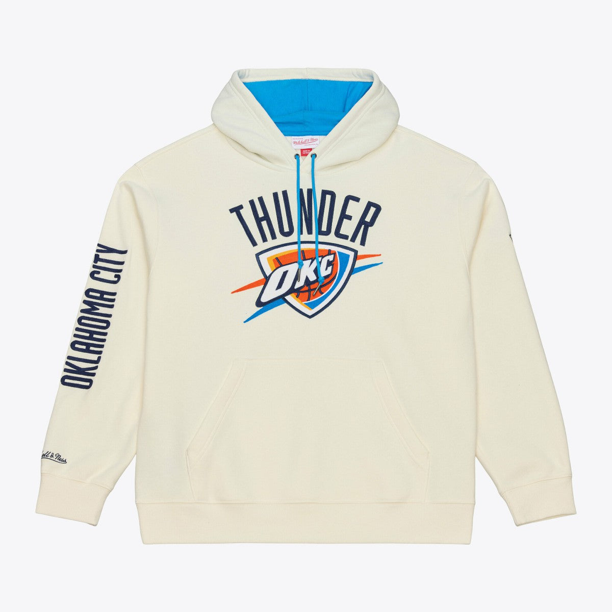 Mitchell & Ness - Oklahoma City Thunder Hardwood Classics Chainstitch Premium Fleece Hoodie - Cream