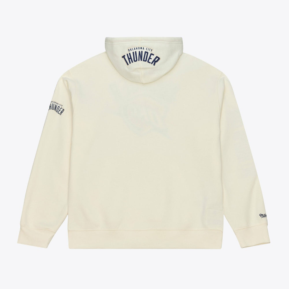 Mitchell & Ness - Oklahoma City Thunder Hardwood Classics Chainstitch Premium Fleece Hoodie - Cream