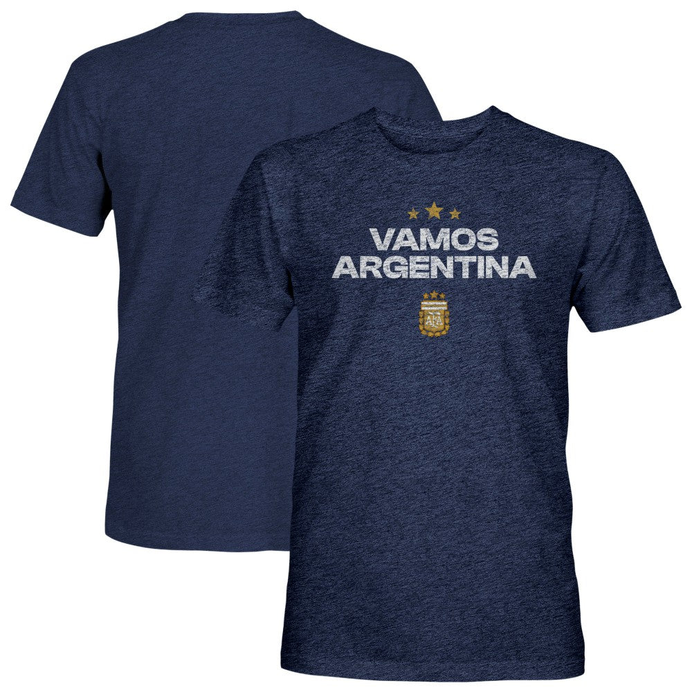 Argentina National Team 1863FC Athletic Wordmark Vintage Tri-Blend T-Shirts - Navy