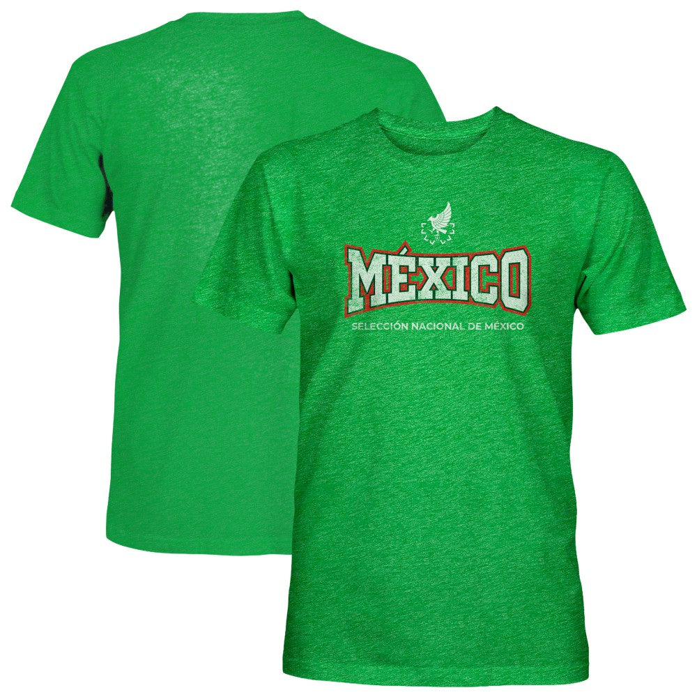Mexico National Team 1863FC Athletic Wordmark Vintage Tri-Blend T-Shirts - Green
