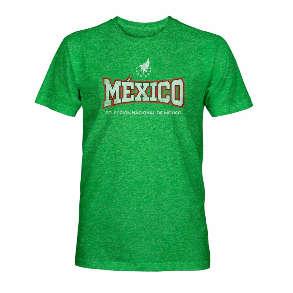 Mexico National Team 1863FC Athletic Wordmark Vintage Tri-Blend T-Shirts - Green