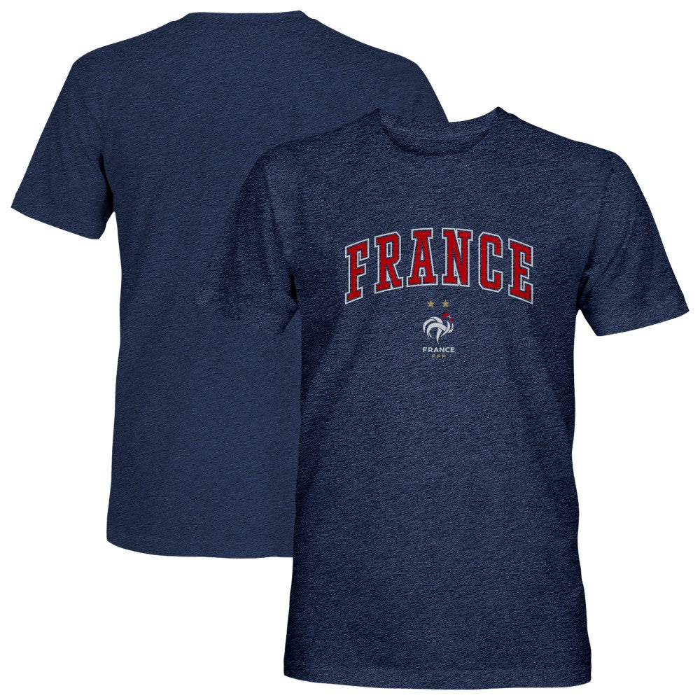 France National Team 1863FC Athletic Wordmark Vintage Tri-Blend T-Shirts - Navy