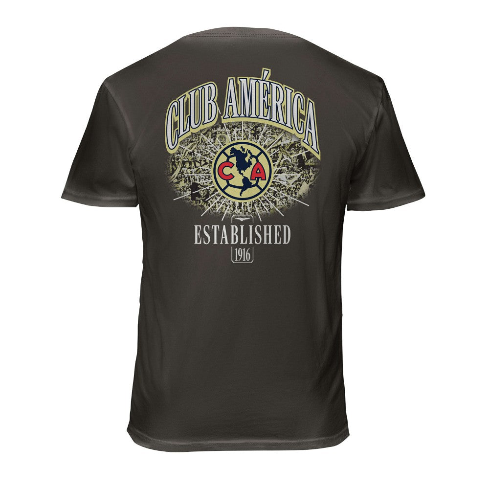 Club America 1863FC Wordmark Cotton T-Shirts - Gray