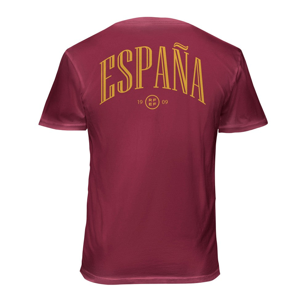 Spain National Team 1863FC Back Wordmark Soft Wash T-Shirts - Red