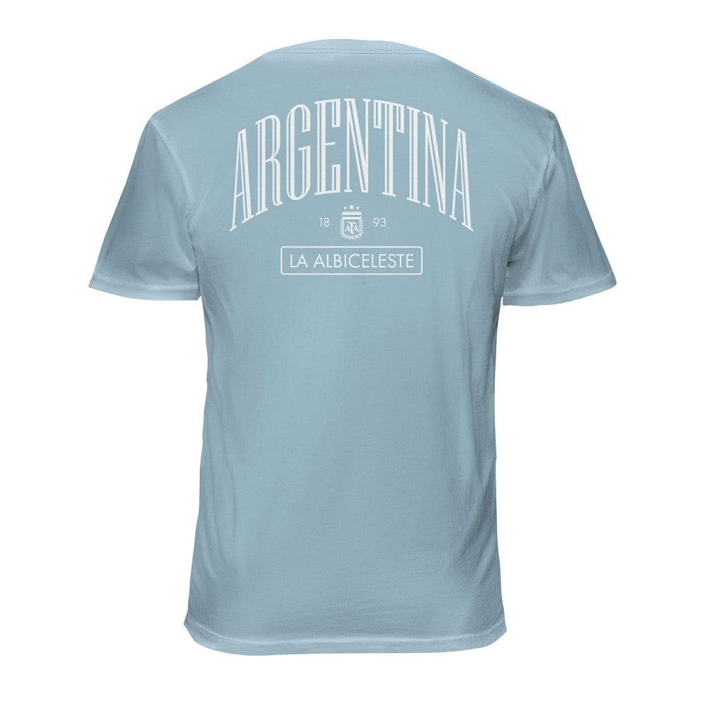 Argentina National Team 1863FC Back Wordmark Soft Wash T-Shirts - Light Blue