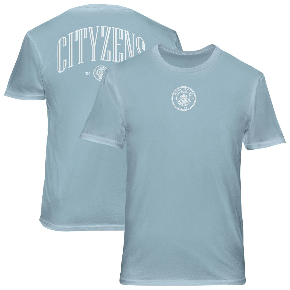 Manchester City 1863FC Back Wordmark Soft Wash T-Shirts - Light Blue