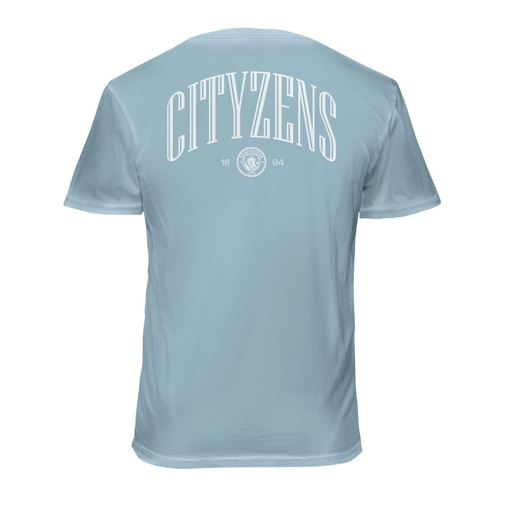 Manchester City 1863FC Back Wordmark Soft Wash T-Shirts - Light Blue