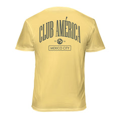 Club America 1863FC Back Wordmark Soft Wash T-Shirts - Yellow