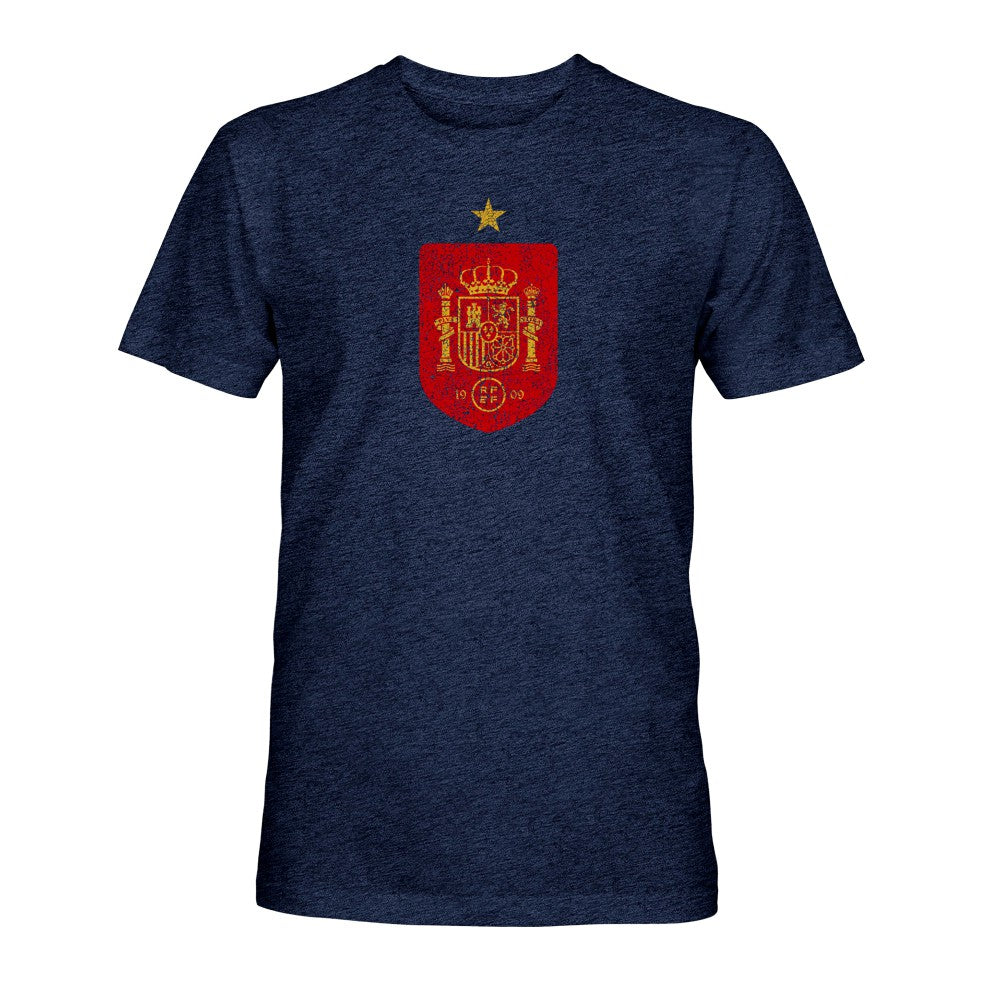 Spain National Team 1863FC Color Badge Tri-Blend T-Shirts - Navy