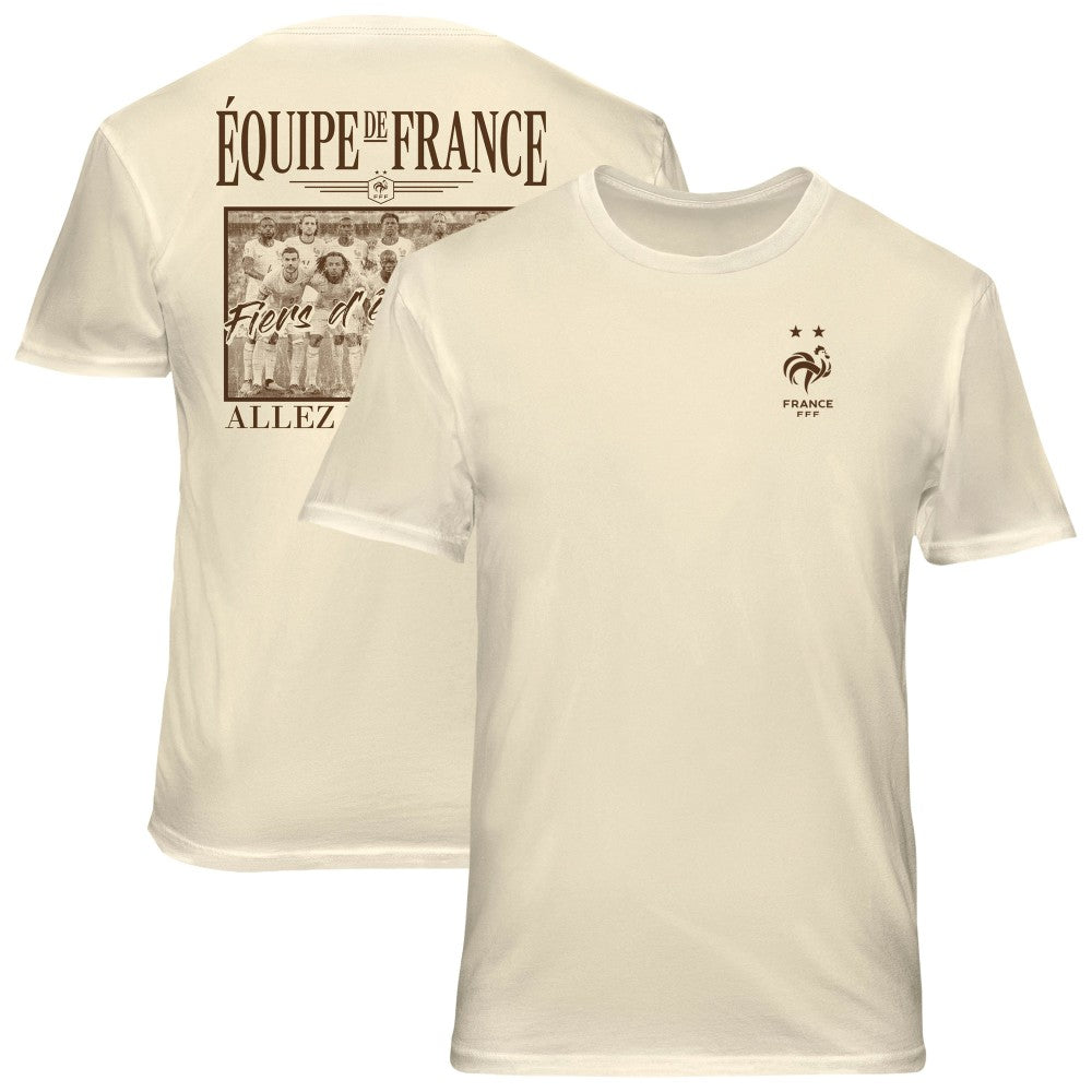 France National Team 1863FC Vintage Soft Wash T-Shirts - Cream