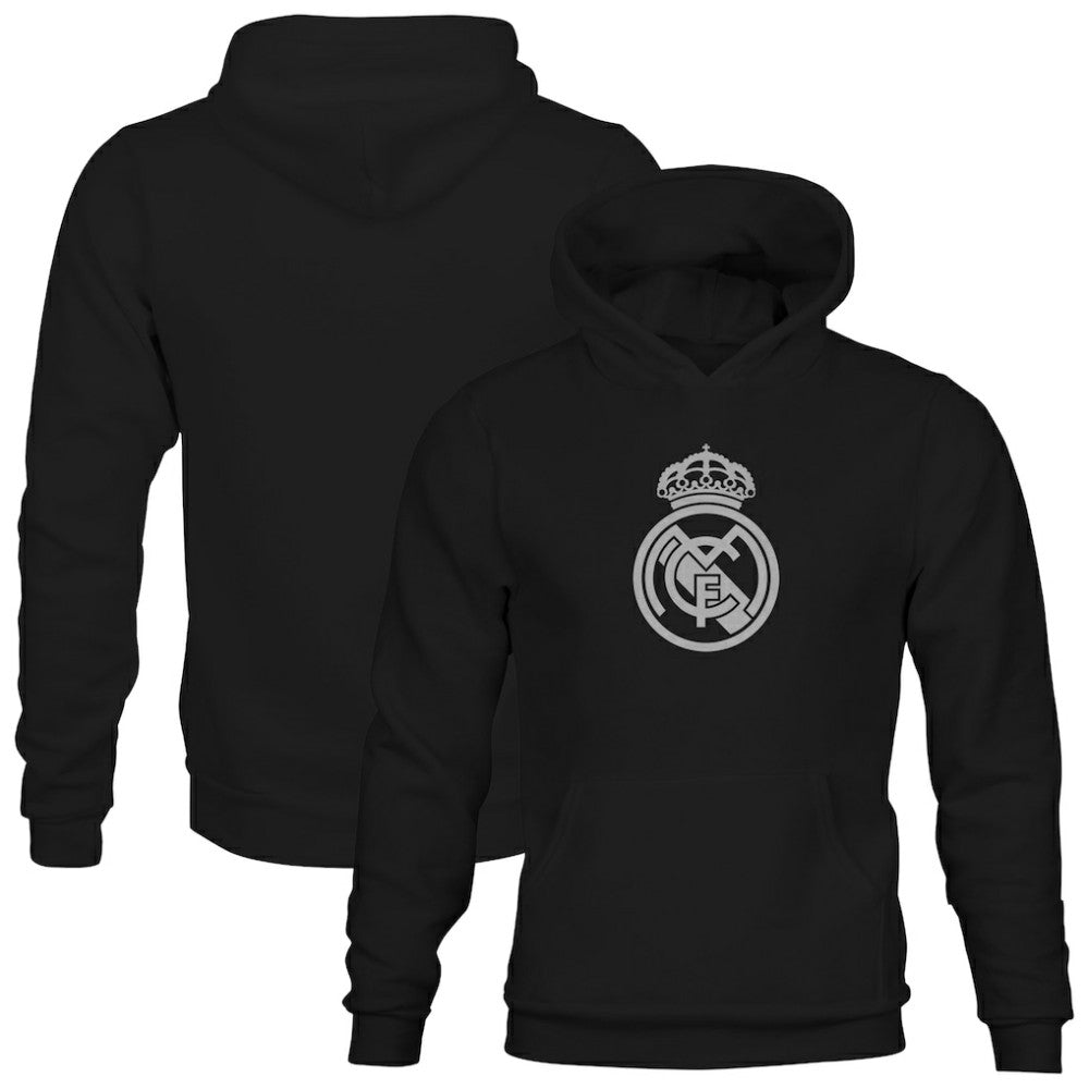 Real Madrid 1863FC Youth Mono Badge Fleece Hoodie - Black