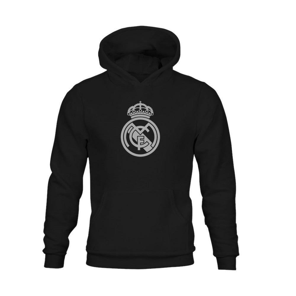 Real Madrid 1863FC Youth Mono Badge Fleece Hoodie - Black
