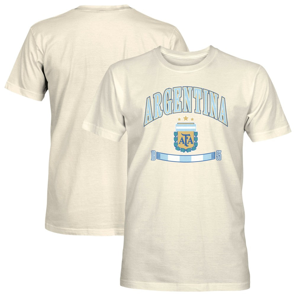 Argentina National Team 1863FC Retro Stripes T-Shirts - Cream